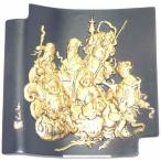 ショッピング置物 特選額瓦 常滑焼 額瓦 七福神 (黒金) 専用箱付き 置物 縁起物 正月飾り 迎春飾り 干支飾り ギフト 贈リ物 祝 お祝い 記念品