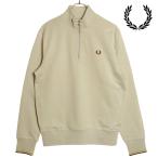 フレッドペリー FRED PERRY ハーフジップ スウェットシャツ M3574-W69 FW24 メンズ トップス トレーナー プルオーバー OATMEAL WHISKY-BROWN 正規取扱店