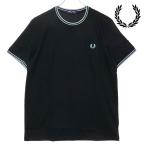 フレッドペリー FRED PERRY ツイン ティップド Tシャツ M1588-Q46 SS25Q2 TWIN TIPPED T-SHIRT メンズ トップス 半袖 BLACK SILVERBLUE 正規取扱店