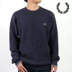 ショッピングフレッドペリー フレッドペリー FRED PERRY ワッフルステッチジャンパー K6507-738 FW25 WAFFLE STITCH JUMPER メンズ セーター クルーネックニット DARK-AIRFORCE 正規取扱店