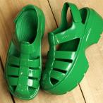 クロックス crocs ストンプ フィッシャーマン ハイシャイン サンダル 210057-3WH SS24 Stomp Fisherman High Shine Sandal 厚底 エナメル加工 Green-Ivy