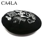 カシラ CA4LA ベレー帽 CAW00596 FW24 BLACK AND WHITE PAINTINGS BERET メンズ・レディース 帽子 ハンチング フリーサイズ BLACK 正規取扱店