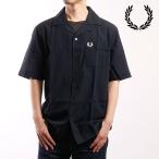 フレッドペリー FRED PERRY ライトウェイト テクスチャー リビア カラー ショートスリーブシャツ M7762-795 SS25Q2 半袖 オープンカラーシャツ NAVY 正規取扱店