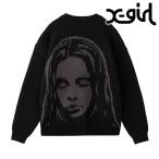  X-girl X-girl лицо Jaguar do вязаный кардиган 105253015006 FW25 FACE JACQUARD KNIT CARDIGAN женский xgirl BLACK стандартный обращение магазин 