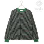 ソリア Soglia オープンエンド マルチボーダー ロングスリーブTシャツ FW25 Open End Multiborder Long Sleeve T 日本製 黒緑ボーダー Black-border 正規取扱店