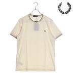 ショッピングフレッドペリー フレッドペリー FRED PERRY メンズ ツインティップド Tシャツ M1588-V17 SS24Q2 TWIN TIPPED T-SHIRT トップス 半袖 クルーネック ECRU OAT WRMSTON