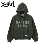 エックスガール X-girl チャンピオン リバースウィーブ ジップアップフーディー 105254012023 Champion REVERSE WEAVE R STENCIL LOGO ブラック 正規取扱店