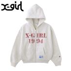 エックスガール X-girl チャンピオン リバースウィーブ ジップアップフーディー 105254012023 Champion REVERSE WEAVE R STENCIL LOGO アッシュ 正規取扱店