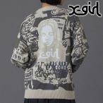  X-girl X-girl Jaguar do вязаный кардиган 105254015019 FW25 COLLAGE GRAPHIC JACQUARD KNIT CARDIGAN женский оливковый стандартный обращение магазин 