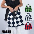 ショッピングマルニ マルニ マルニマーケット テックウール MARNI MARKET DIAMOND テックウールバッグ ハンドバッグ SHMH0049A0 チェック ロゴ レザー