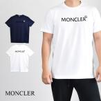 モンクレール Tシャツ メンズ ロゴ 半袖 おしゃれ ブランド カジュアル MONCLER ネイビー ホワイト 白 綿 コットン クルーネック l10918C000648390T
