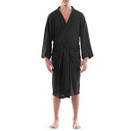 特別価格Fruit of the Loom Men's Waffle Kimono Robe, Black, One Size好評販売中