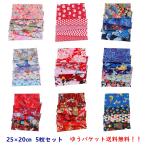  Japanese style cut Cross 5 pieces set peace pattern cloth DIY cloth is gire print pretty handicrafts handmade hand made pouch mask back small articles work cotton 100% 25×25cm