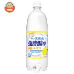 ショッピング炭酸水 サンガリア 伊賀の天然水 強炭酸水 レモン 1Lペットボトル×12本入