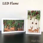 壁飾り ウォールデコ 壁掛けフレーム LED Flame Deer In Forest インテリア 装飾電飾 Xmas Christmas 優良配送 爆買