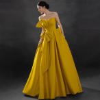 ショッピングコンクール カラードレス ロングドレス イエロー ビスチェ Aラインドレス 演奏会 発表会 イブニングドレス ウェディングドレス 結婚式 二次会 披露宴 花嫁 コンサート 黄色