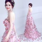 カラードレス ピンク ロング 安い 花嫁 パーティードレス 演奏会 二次会 フォーマル イブニングドレス 結婚式 ウエディングドレス 大きいサイズ