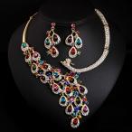 3 цвет party свадьба колье серьги комплект makjak красочный crystal ABu Эдди ng аксессуары концерт презентация роскошный 