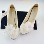 ウエディングシューズ ウェディングシューズ レディース靴 パンプス ハイヒール 結婚式 花嫁 ブライダル 二次会 パーティー 披露宴 ホワイト 花 ピンヒール