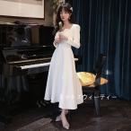 ウェディングドレス スレンダー 長袖 ホワイト 結婚式 披露宴 二次会 前撮り ウエディングドレス 花嫁 パーティードレス リゾート ブライダル 発表会 フォーマル