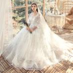 ウェディングドレス 結婚式 二次会 大きいサイズ プリンセスラインドレス ロング丈 エンパイア ウエディングフォト ホワイト 花嫁 ブライダル 4XL 5XL 6XL 7XL