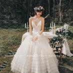 ウェディングドレス ウエディングドレス ロングドレス 結婚式 二次会 花嫁 前撮りドレス フォトウエディング ノースリーブ ガーデンウェディング ロケーション
