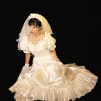 ウエディングドレス レトロ 花嫁 フリル サテン 昭和風 前撮り フォトウェディング 結婚式 リゾート お誕生日 スタジオ ロケーション撮影 シンプル 成人式 清純