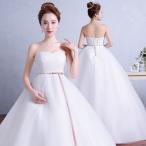 ウエディングドレス 安い ロングドレス マタニティドレス 結婚式 エンパイア お呼ばれ ブライダル 二次会 花嫁  大きいサイズ  妊婦可 サッシュベルト