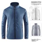  ветровка мужской простой горная парка джемпер внешний длинный рукав uv cut UPF30+ тонкий водоотталкивающая отделка перо ткань уличный 