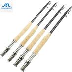 伸縮式フライフィッシングロッド、フライフィッシングロッド、携帯用カーボンファイバー超光高速移動フライフライ釣り竿、コルクハンドルフライフィッシングロッ