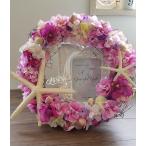 フラワーリース ウェルカムリース ギフト プルメリア ピンク 贈り物 ガーデン 玄関2-wreath020