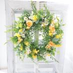 季節のリース　春のお花ミックスリース　ミモザ　マトリカリア　玄関　ウェルカムスペース　ギフト