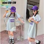韓国子供服tシャツワンピース半袖夏...
