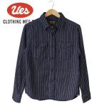 ショッピングネルシャツ UES ウエス インディゴストライプ ヘビーネルシャツ コットン 綿100％ 秋冬  オシャレ お揃い 日本製