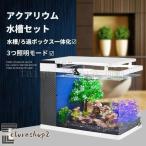 アクアリウム 水槽セット 観賞魚飼育セット 19L 家庭用 アクアポニックス グラス タッチスクリーン LEDライト ３つ照明モード エアーポンプ フ
