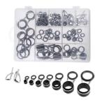 1箱 釣竿ガイド 約55個 9サイズセット 釣竿 ガイド ティップリングセット ロッド 修理キット DIY アイリング ボックス入り