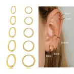 1-5 комплект 316L хирургический нержавеющая сталь маленький обруч серьги комплект женский мужской 18K Gold - gi- обруч серьги маленький машина tireji серьги 6mm 7mm 8mm