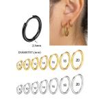 18k покрытие нержавеющая сталь обруч серьги мужской / женский для уголок серьги 2.5mm толщина 8-20mm размер 1 штук входит 