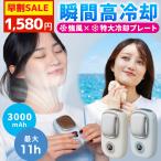 ハンディファン 冷却プレート 首掛け 扇風機 携帯扇風機 ミニ扇風機 卓上 小型 手持ち 扇風機 100段階調整 ストラップ付