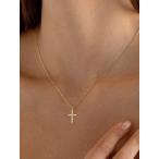 1 шт elegant . Mini maru . женский 14K Gold металлизированный микро in Ray циркон Cross подвеска колье 