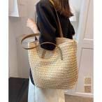 ショッピングストローバッグ ストローバッグ 大容量麦わらバック夏祭り