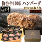 ショッピングハンバーグ 仙台牛 最高級 100％ハンバーグ120g×6個入り ギフト 送料無料 冷凍 [仙台牛100％ハンバーグ120g×6個入り] ship-ei