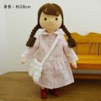 手作り 布製 着せ替え 人形 ピンク 小花柄 ワンピース 女の子 セット 28cmサイズ