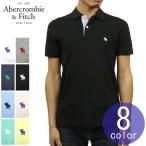 アバクロ Abercrombie&Fitch 正規品 メンズ ストレッチ ワンポイントロゴ 半袖ポロシャツ STRETCH ICON POLO