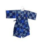 甚平 子供 キッズ 男の子 綿100% 日本製生地 じんべい 上下 祭 甚平 部屋着 パジャマ 子供甚平 110cm 紺地 小熊柄 no.106