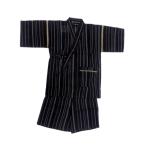 甚平 子供 キッズ 男の子 綿100% 日本製生地 じんべい 上下 祭 甚平 部屋着 パジャマ 子供甚平 120cm 濃紺地 子持縞柄 No.107