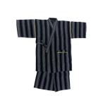 甚平 子供 キッズ 男の子 綿100% 日本製生地 じんべい 上下 祭 甚平 部屋着 パジャマ 子供甚平 140cm 濃紺地 矢鱈縞柄 No.117