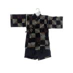 甚平 子供 キッズ 男の子 綿100% 日本製生地 じんべい 上下 祭 甚平 部屋着 パジャマ 子供甚平 120cm 黒地 小熊柄 No.110