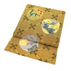 ショッピング半額 ＼半額／で￥14850→7425 袋帯 西陣 京都 正絹 金糸 ゴールド 鹿 波 満月 格子 菱 フォーマル 未使用 新古品 仕立て上がり みやがわ rb465