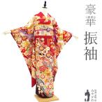 振袖 着物 刺繍 金彩 赤 四季の花 古典柄 正絹 成人式 二十歳 20歳 結婚式 中古 仕立て上がり 身丈177 裄72 TLサイズ みやがわ sb14285